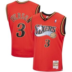Mens Mitchell & Ness Allen Iverson Philadelphia 76ers 99-00 Throwback Jersey L